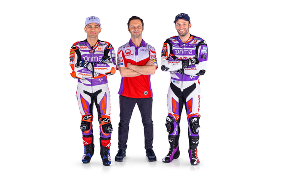 Jorge Martin, Gino Borsoi, Johann Zarco, 2023 Pramac Racing MotoGP team launch.