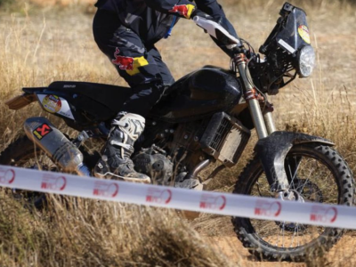 CS Santosh riding what is thought to be a Himalayan 450 Rally Edition