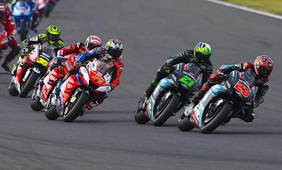 Fabio Quartararo leads fellow satellite racers at the start of the 2019 Japanese MotoGP