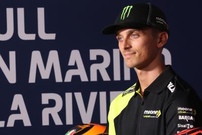 Luca Marini, 2023 MotoGP San Marino Grand Prix press conference. - Gold and Goose