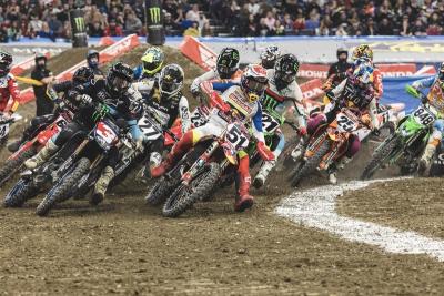 2022 Indianapolis Supercross race start. - GasGas Media/Align Media.