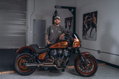 TJ Dillashaw with custom Indian Sport Chief