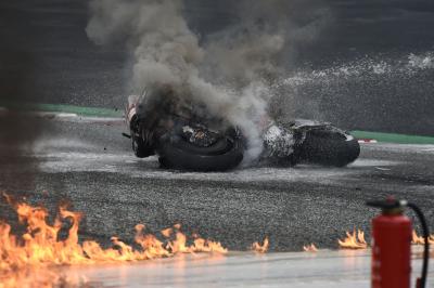 Lorenzo Savadori, fiery crash, Styrian MotoGP