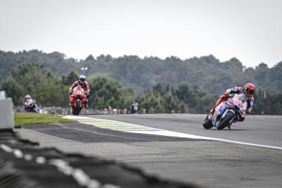 Marc Marquez, Enea Bastianini, 2024 MotoGP French Grand Prix. - Gold and Goose