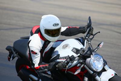A white motorcycle helmet