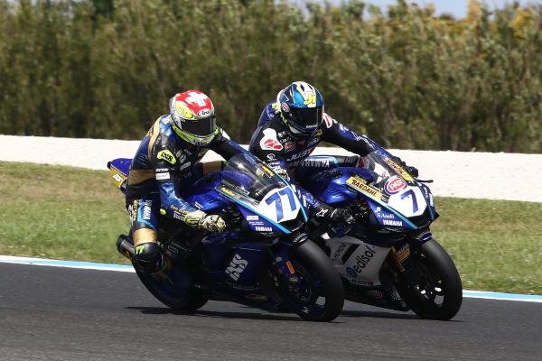 Dominique Aegerter &amp; Lorenzo Baldassarri, 2022 Australian WorldSBK, WorldSSP. - Gold and Goose