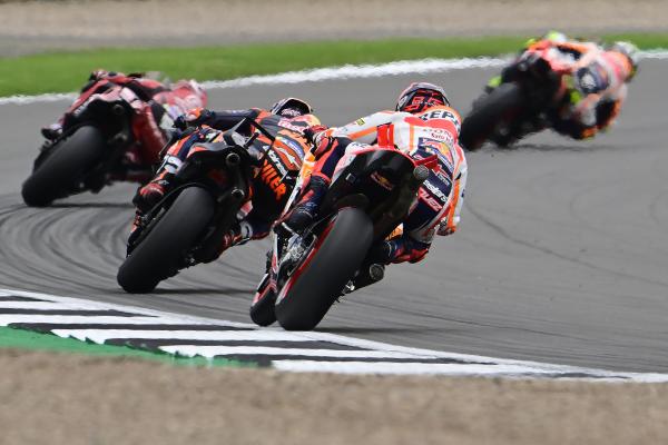 Joan Mir, Pol Espargaro, Jack Miller, Marc Marquez, 2023 MotoGP British Grand Prix. - Gold and Goose