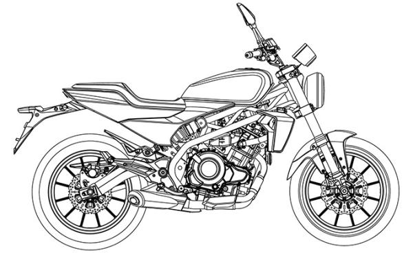 Harley Davidson 338R drawing.