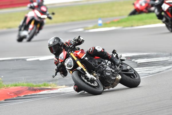 a motorcycle making its way through a corner