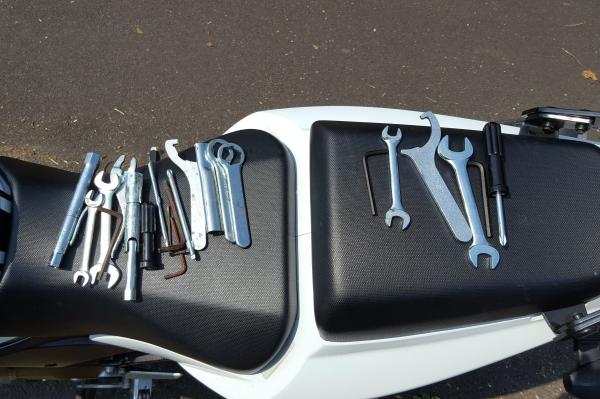 The tool kits from the 2016 Suzuki SV650 and SV650S