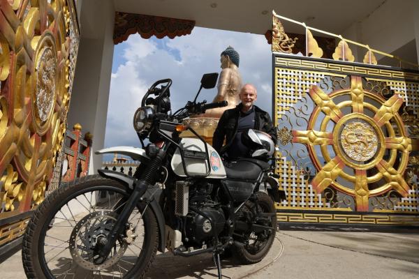 A Royal Enfield Himalayan in Bhutan