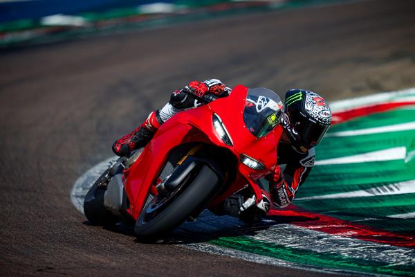 A Ducati Panigale being ridden on track