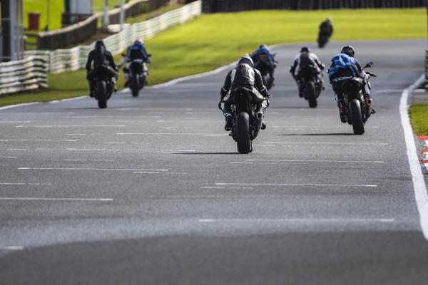 A group of riders on track at Mallory Park