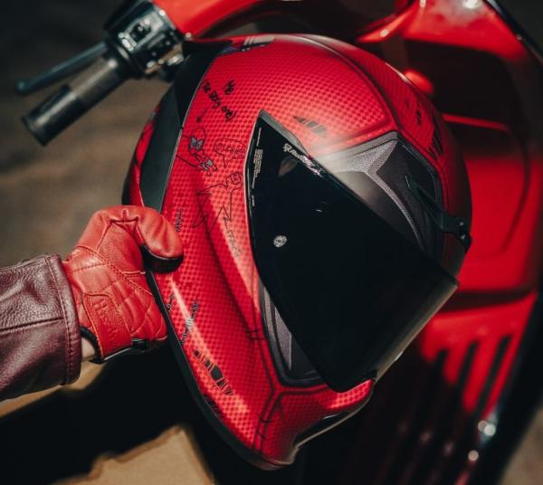 The Deadpool Ruroc motorcycle helmet