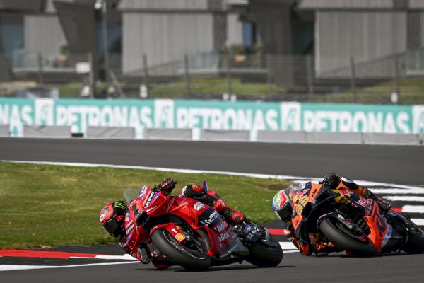 Francesco Bagnaia, Brad Binder, 2024 MotoGP British Grand Prix. - Gold and Goose.