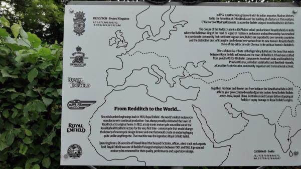 A map outlining the journey from Redditch to Chennai