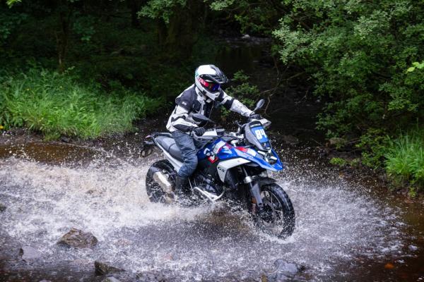 BMW R1300 GS ridden through water