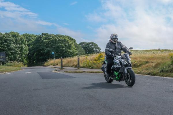 Carl Cox riding the Kawasaki Ninja 7 hybrid motorcycle