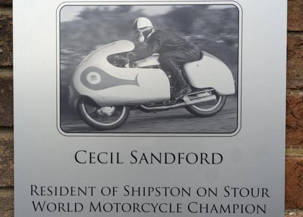 The plaque to Sandford in Shipston-on-Stour