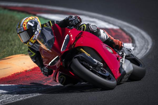 A Panigale being ridden on track