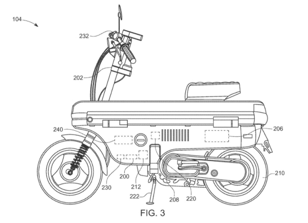 A Honda Motocompo patent drawing