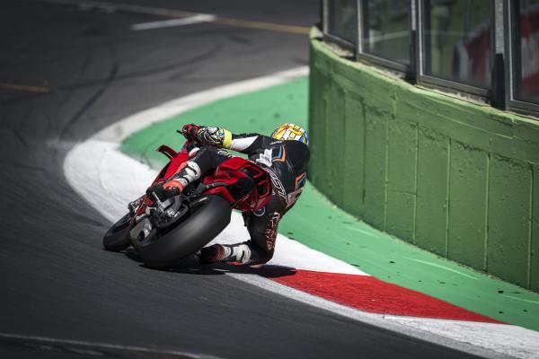 A Ducati Panigale being ridden on track