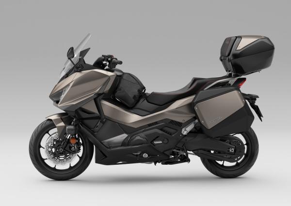 Honda Forza 750 - side view with top box and panniers