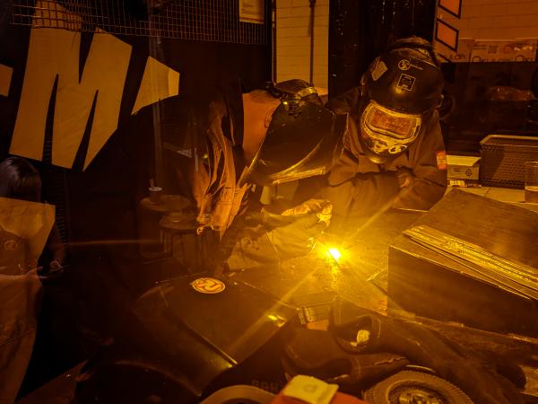 Live welding at Motorcycle Live