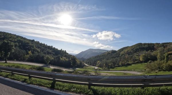 The view from the top of the hillclimb course