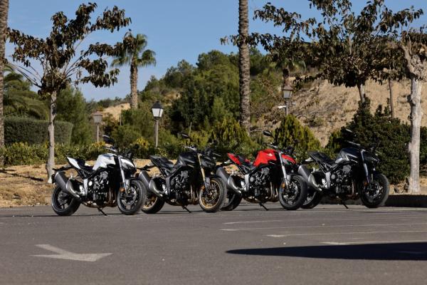 The CB1000 Hornet SP (second from left) parked along side the stock machine