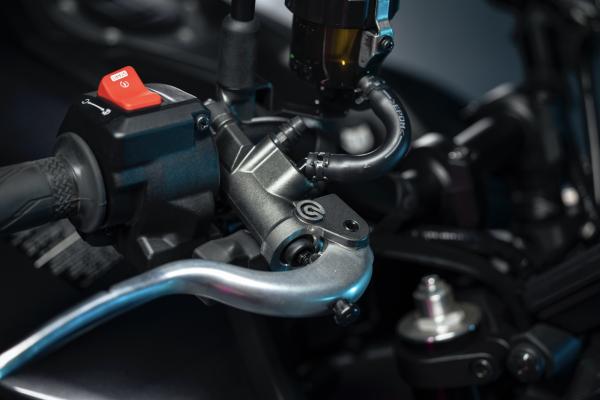 A Brembo master cylinder on a motorbike