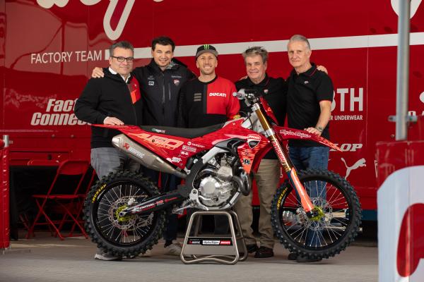 The Ducati MX team and the TLD 'Proto' version of the Desmo450 MX