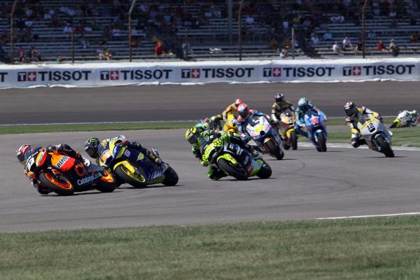 Marc Marquez leads 2013 Moto2 Indy GP.