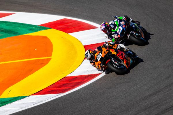 Miguel Oliveira leads Enea Bastianini, 2021 Algarve Grand Prix. - KTM Media/Polarity Photo.