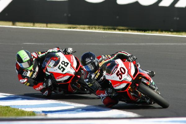 Sylvain Guintoli, Eugene Laverty, 2013 Australian WorldSBK. - Gold and Goose