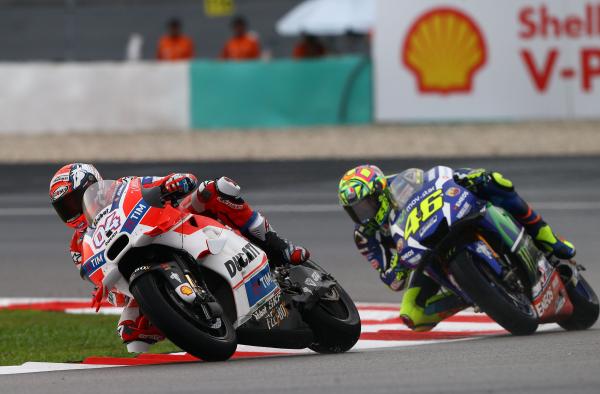 Andrea Dovizioso, Valentino Rossi, 2016 MotoGP Malaysian Grand Prix. - Gold and Goose