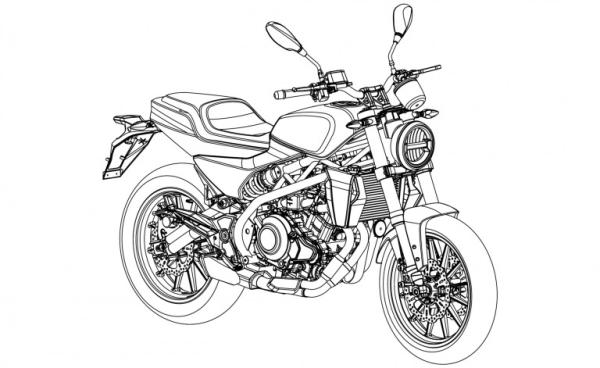 Harley Davidson 338R drawing.