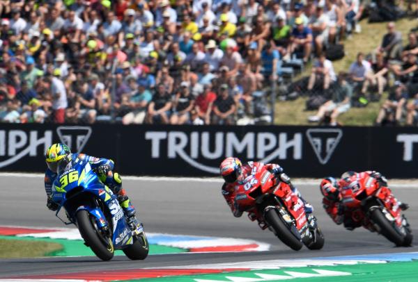 Joan Mir leads Andrea Dovizioso and Danilo Petrucci