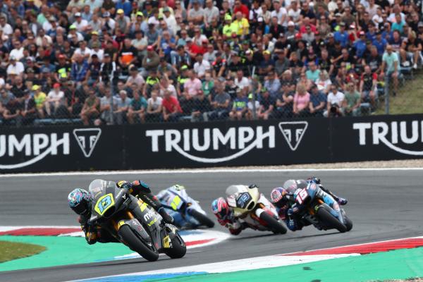 Celestino Vietti leads Moto2 group at 2022 Dutch TT. - Gold and Goose