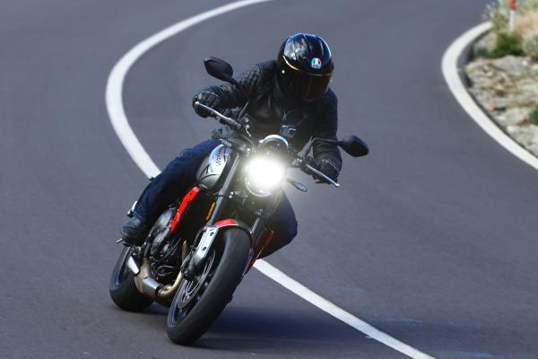 Triumph Trident on a mountain road