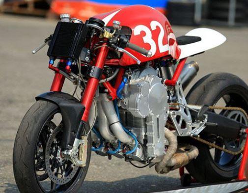 WATCH: Air-cooled, three-cylinder, inverted engine race bike