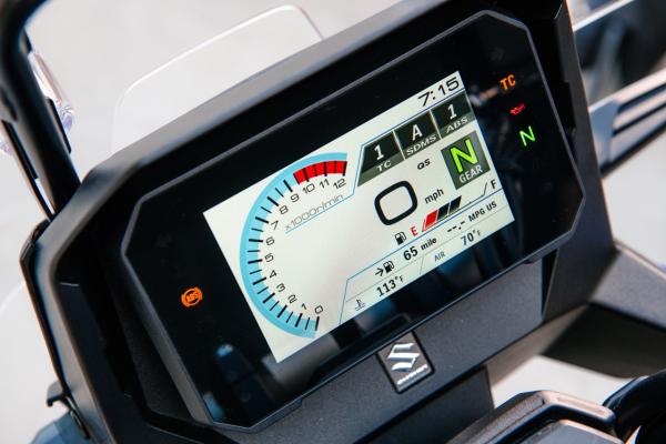 The TFT dash on the new V-Strom