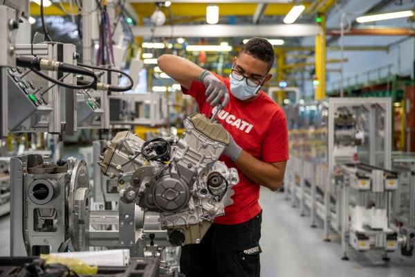 Ducati engine production line.