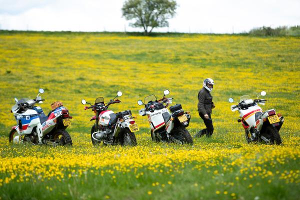 Dakar Enduro Rally parked adventure motorcycles