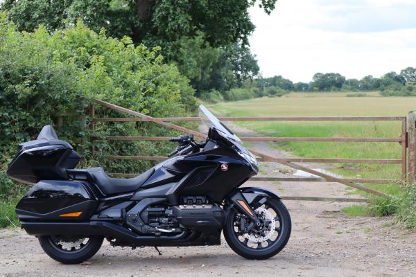 the 2023 Honda Gold Wing Tour parked by the road