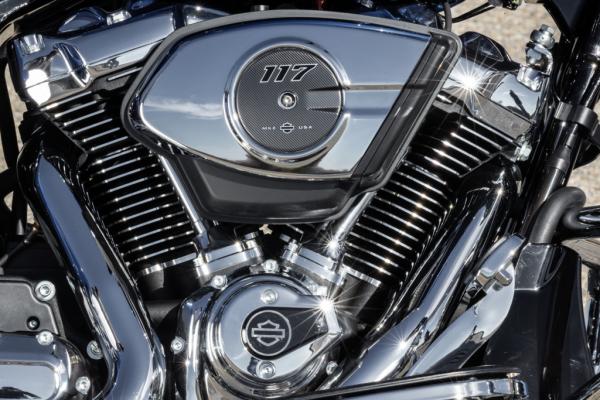 The engine of a Harley-Davidson