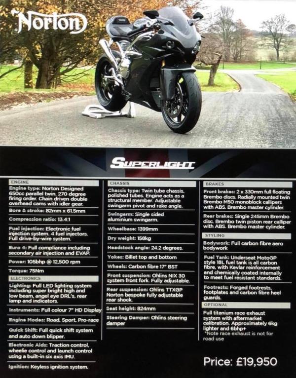 Norton superlight specs