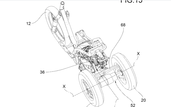 Piaggio three-wheel patent