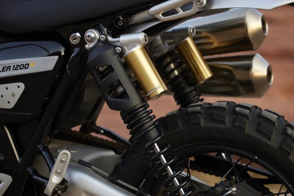 The rear suspension of the Scrambler 1200 XE