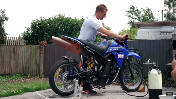 Jet-powered dirt bike. - 999lazer/YouTube